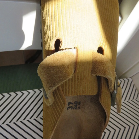 Birkenstock Boston Clogs Corduroy Suede – Mustard Yellow 37 Or 6.5 - Picture 11 of 11